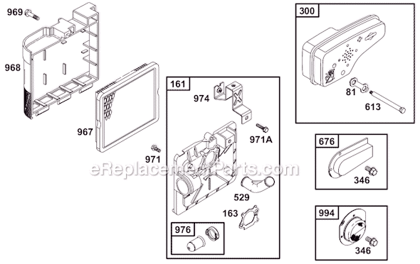 Page G Diagram and Parts List for 12B800SERIES  Briggs and Stratton Engine